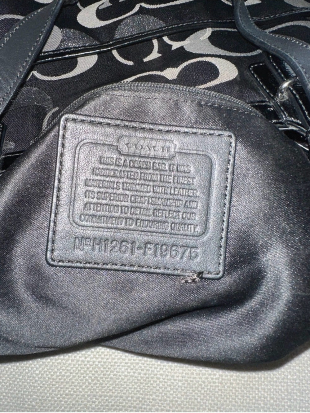 Coach Black and Silver Signature Tote - Picture 8 of 8
